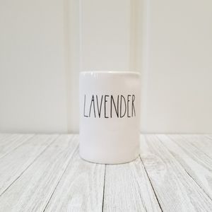 Rae Dunn LAVENDER Large White Ceramic Candle 11 oz
